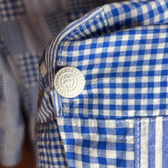 Brooks Brothers Patchwork Buffalo Plaid Blue Quilted Blazer Jacket Preppy Cotton - Picture 4 of 14